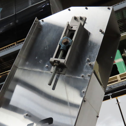 PMC BS-2100 12" x 9' Elevator Feed Discharge Stainless 60° Incline Conveyor 3Ph