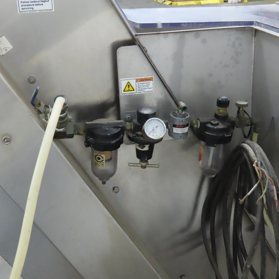 PMC BS-2100 12" x 9' Elevator Feed Discharge Stainless 60° Incline Conveyor 3Ph