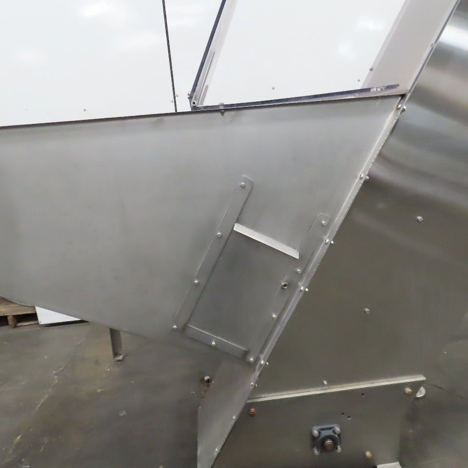 PMC BS-2100 12" x 9' Elevator Feed Discharge Stainless 60° Incline Conveyor 3Ph