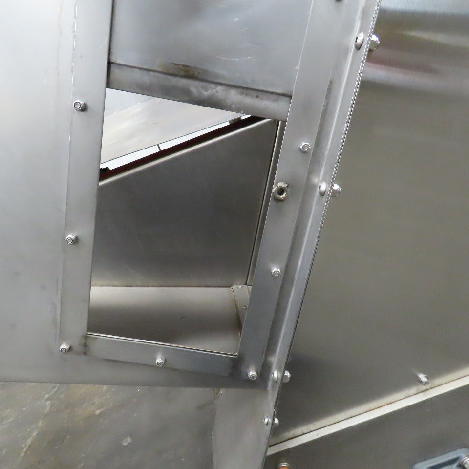 PMC BS-2100 12" x 9' Elevator Feed Discharge Stainless 60° Incline Conveyor 3Ph