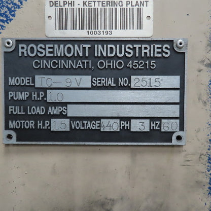 Rosemont 480V 3Ph Centrifugal Bulk Material Drying Tumbler 26RPM 22"x24" Drum