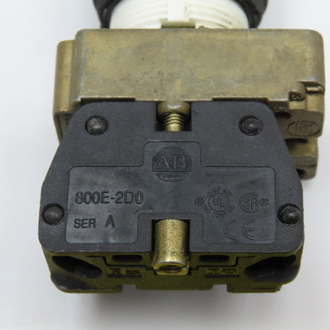 Allen Bradley 800E-2D0 Illuminated Panel Indicator Pilot Light 250V Max GREEN