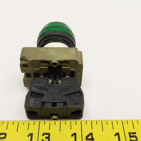 Allen Bradley 800E-2D0 Illuminated Panel Indicator Pilot Light 250V Max GREEN