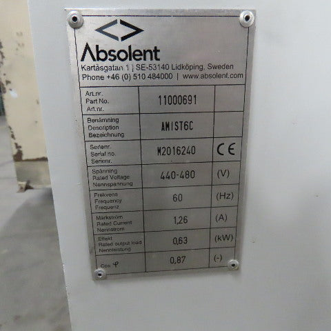 Absolent 11000691 AMIST6C 440/480V 60Hz Smoke Oil Mist Filtration Unit