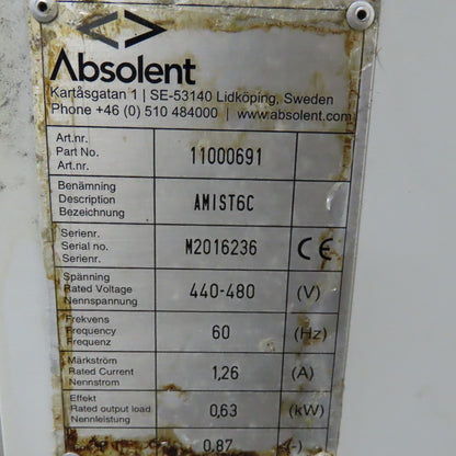 Absolent 11000691 AMIST6C 460V 60Hz Smoke Oil Mist Filtration Unit