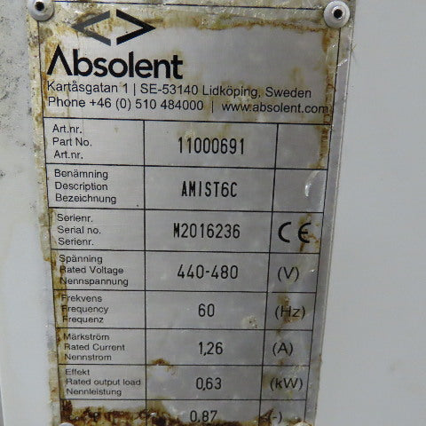 Absolent 11000691 AMIST6C 460V 60Hz Smoke Oil Mist Filtration Unit
