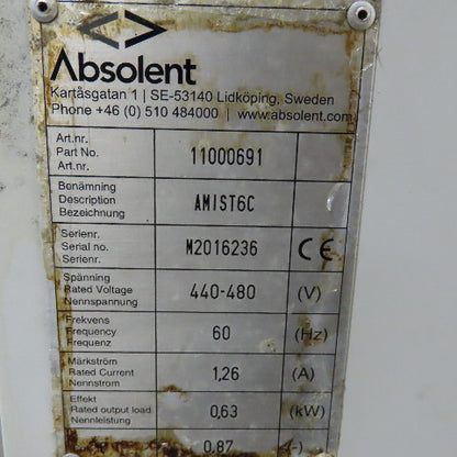 Absolent 11000691 AMIST6C 460V 60Hz Smoke Oil Mist Filtration Unit