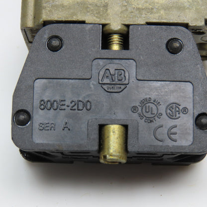Allen Bradley 800E-2D0 Illuminated Panel Indicator Pilot Light 250V Max AMBER