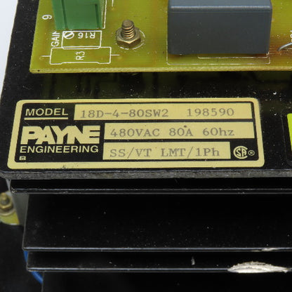 Payne Engineering 18D-4-80SW2 480V 80A 60Hz SS/VT LMT/1Ph SCR Control