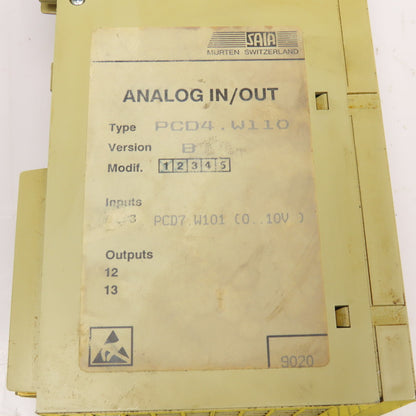Saia PCD4.W110 Analog In/Out Module Ver. B