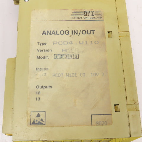 Saia PCD4.W110 Analog In/Out Module Ver. B