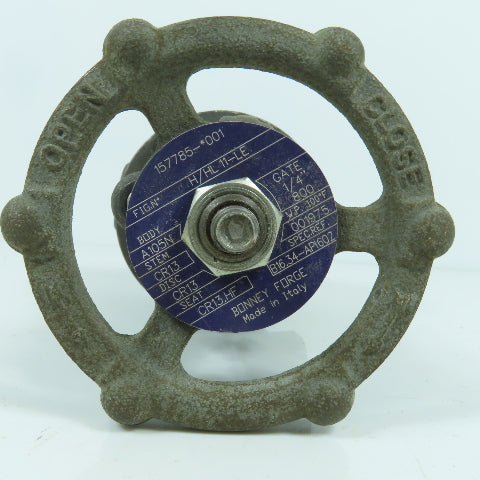 Bonney Forge 157785-*001 1/4" Gate Valve 100°F CR13