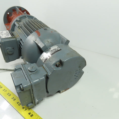 Bauer G12-20/DK84-200LW 25.5:1 Ratio .55kW 60Hz Motor Gearbox W/Brake 208-480V