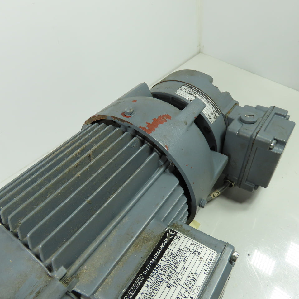 Bauer G12-20/DK84-200LW 25.5:1 Ratio .55kW 60Hz Motor Gearbox W/Brake 208-480V