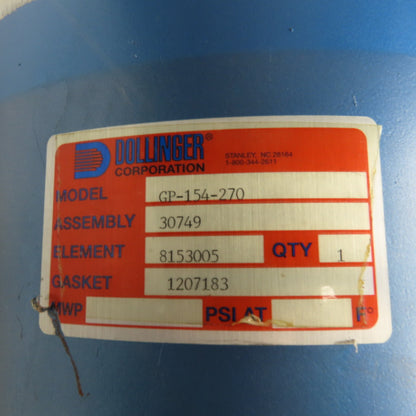 Dollinger GP-154-270 6" Flange Mount Vacuum Filter