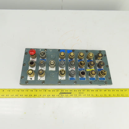 Explosion Proof Control Panel Screw-On Cover 21-1/4" x 9-3/8" W/21 Switches