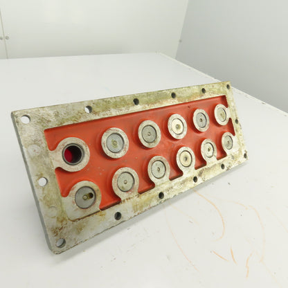 Explosion Proof Control Panel Screw-On Cover 18-1/8" x 7-1/2" W/11 Switches