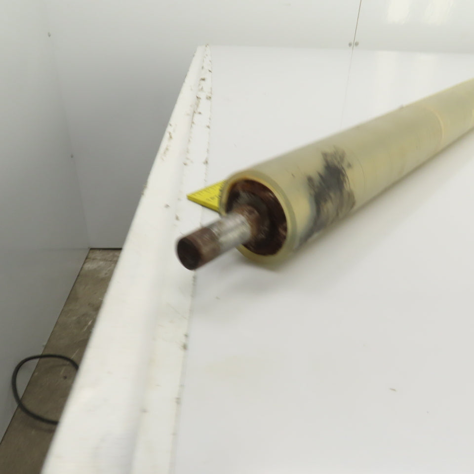 41mm OD x 1682mm BF Steel Rubber Lagged Conveyor Roller 15mm Shaft