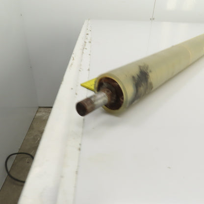 41mm OD x 1682mm BF Steel Rubber Lagged Conveyor Roller 15mm Shaft