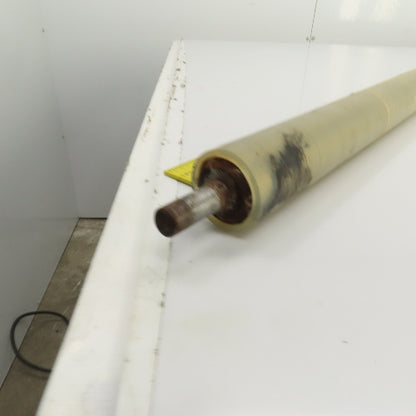 41mm OD x 1682mm BF Steel Rubber Lagged Conveyor Roller 15mm Shaft