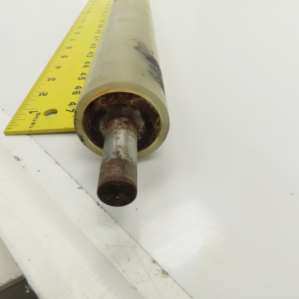 41mm OD x 1682mm BF Steel Rubber Lagged Conveyor Roller 15mm Shaft