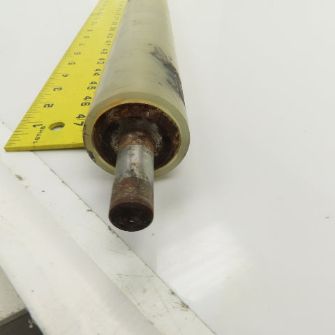 41mm OD x 1682mm BF Steel Rubber Lagged Conveyor Roller 15mm Shaft