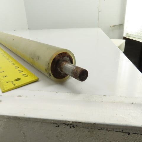 41mm OD x 1682mm BF Steel Rubber Lagged Conveyor Roller 15mm Shaft