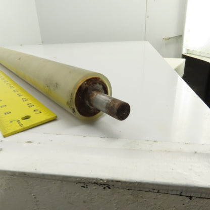 41mm OD x 1682mm BF Steel Rubber Lagged Conveyor Roller 15mm Shaft