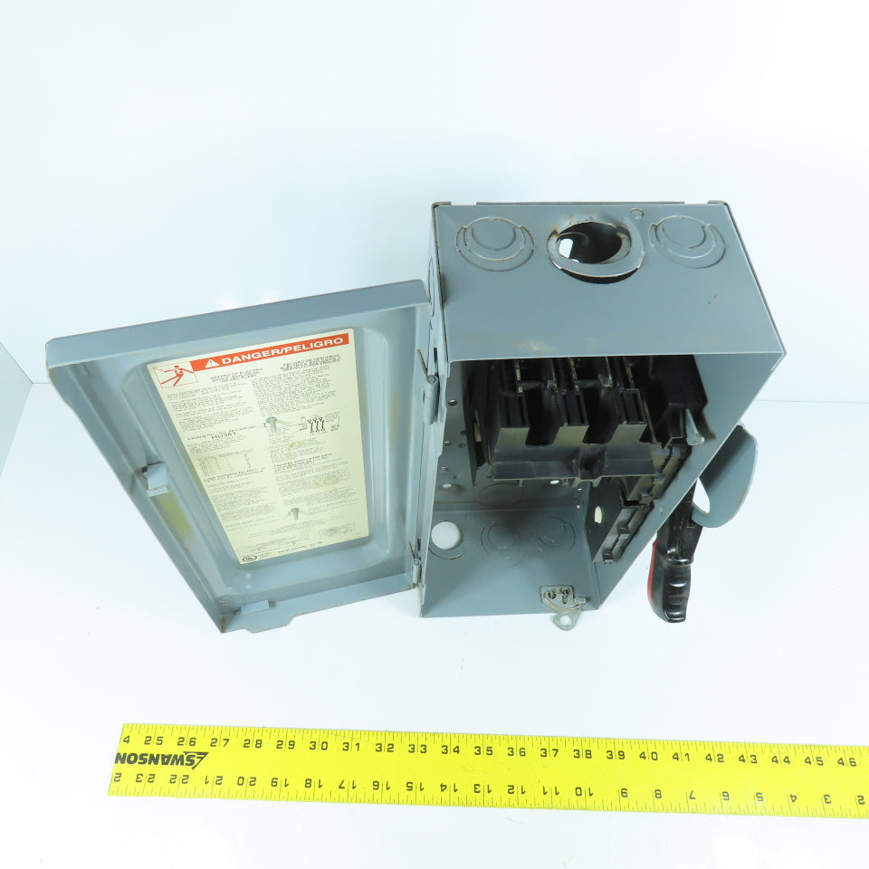 Square D HU361 30A Non-Fusible Heavy Duty Safety Disconnect Switch 600V AC/DC