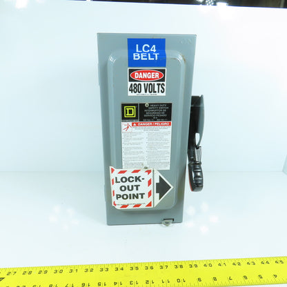 Square D HU361 30A Non-Fusible Heavy Duty Safety Disconnect Switch 600V AC/DC