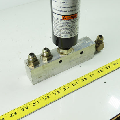 Parker A2N0010D435K HYDROLIC ACCUMULATOR 3000PSI Max Charged 300PSI w/Manifold