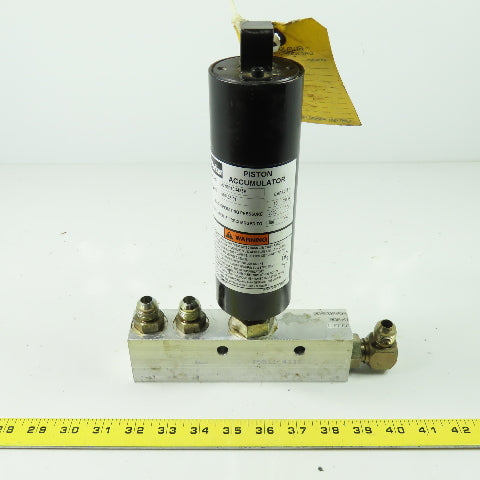 Parker A2N0010D435K HYDROLIC ACCUMULATOR 3000PSI Max Charged 300PSI w/Manifold