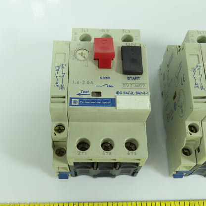 Telemecanique GV2-M07 Motor Protector Circuit Breaker 1.6-2.5A Trip 1.5HP Lot/7