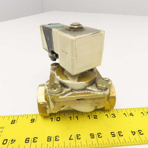 3/4" NPT Brass Solenoid Operated Valve 110V AC/DC Coil