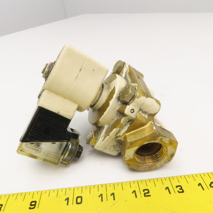 3/4" NPT Brass Solenoid Operated Valve 110V AC/DC Coil