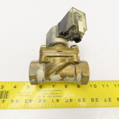 3/4" NPT Brass Solenoid Operated Valve 110V AC/DC Coil