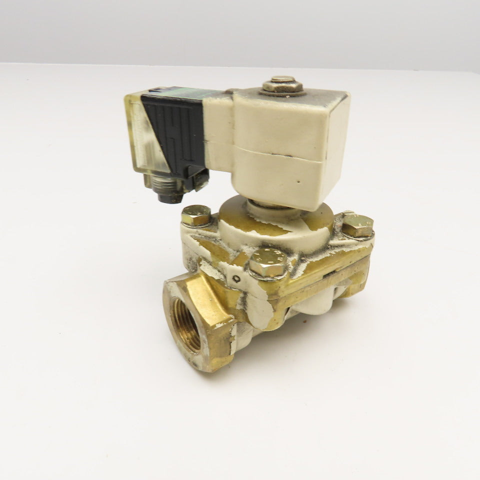 3/4" NPT Brass Solenoid Operated Valve 110V AC/DC Coil