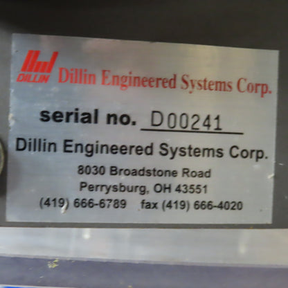 Dillon 2 Belt Side Grip Drive Conveyor 15" Adjustable Width To 1" 480V 22" Long