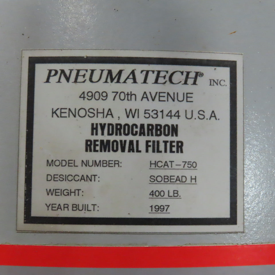 Pneumatech HCAT-750 400Lbs Hydrocarbon Removal Desiccant Filter Vessel