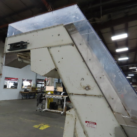 American Machine Works 12" x 112" Incline Elevator Discharge Conveyor 30FPM 3Ph