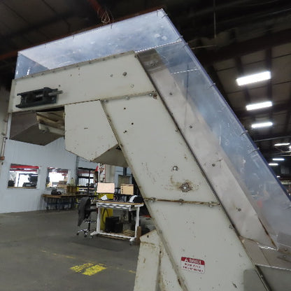American Machine Works 12" x 112" Incline Elevator Discharge Conveyor 30FPM 3Ph