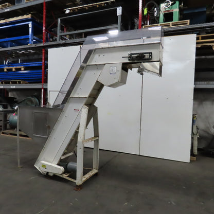 American Machine Works 12" x 112" Incline Elevator Discharge Conveyor 30FPM 3Ph