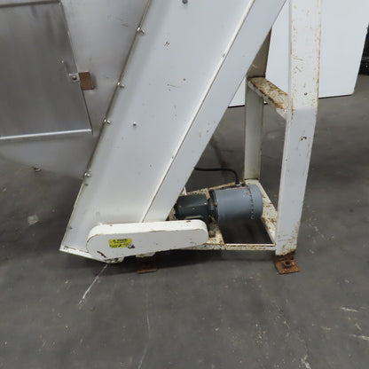 American Machine Works 12" x 112" Incline Elevator Discharge Conveyor 30FPM 3Ph