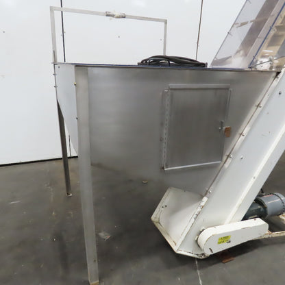 American Machine Works 12" x 112" Incline Elevator Discharge Conveyor 30FPM 3Ph