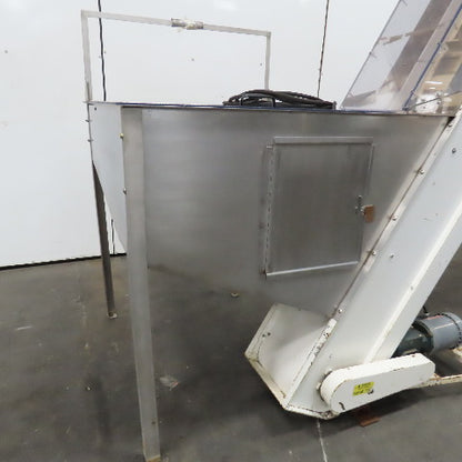 American Machine Works 12" x 112" Incline Elevator Discharge Conveyor 30FPM 3Ph