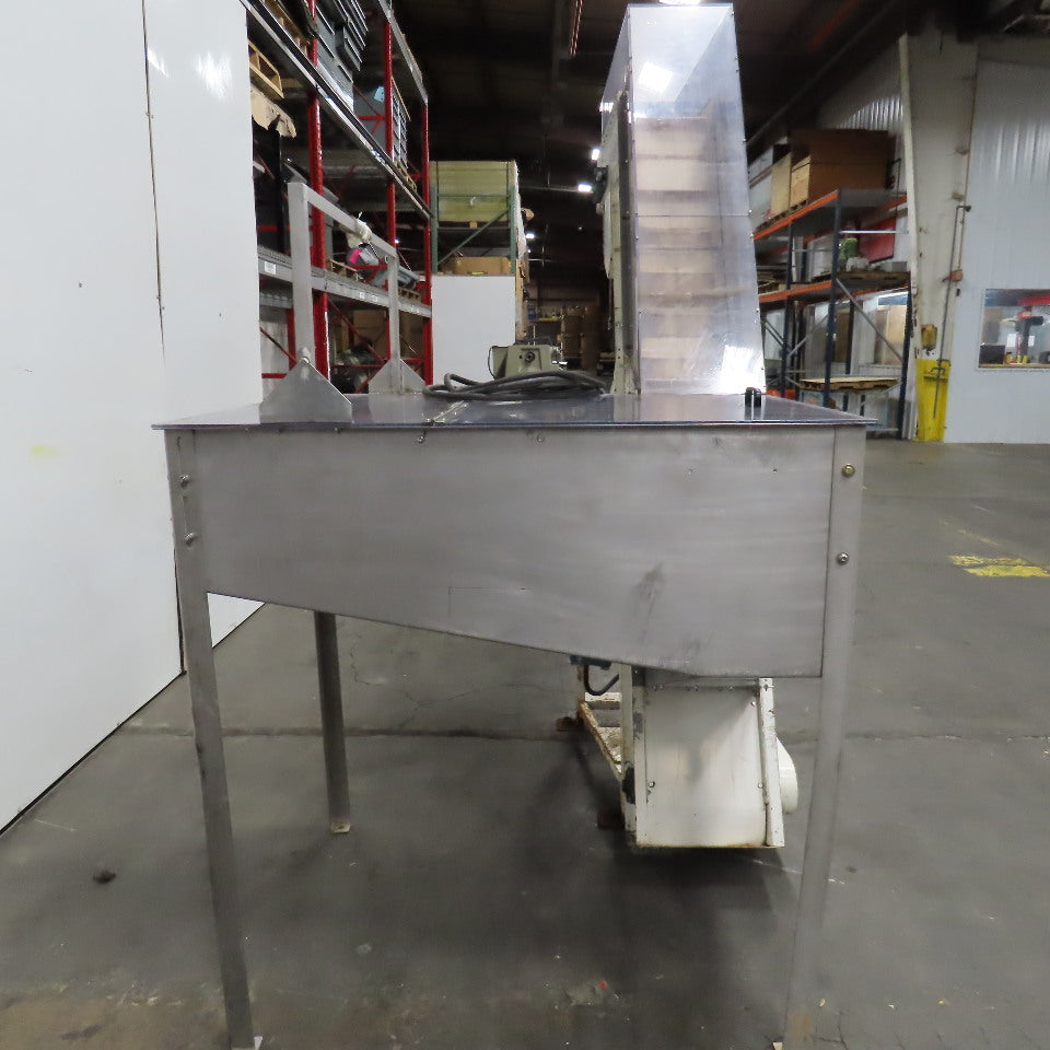 American Machine Works 12" x 112" Incline Elevator Discharge Conveyor 30FPM 3Ph