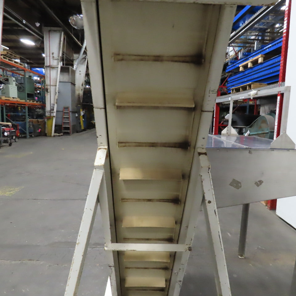 American Machine Works 12" x 112" Incline Elevator Discharge Conveyor 30FPM 3Ph
