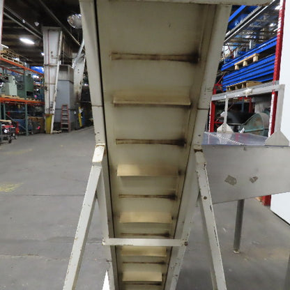 American Machine Works 12" x 112" Incline Elevator Discharge Conveyor 30FPM 3Ph
