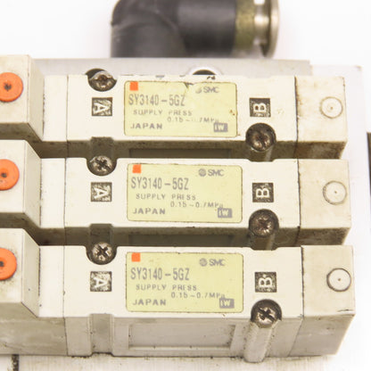 SMC SY3140-5GZ Pneumatic Solenoid Valve Bank 24VDC