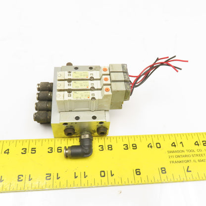SMC SY3140-5GZ Pneumatic Solenoid Valve Bank 24VDC